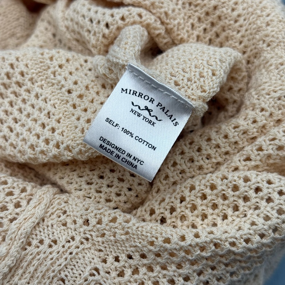 🆕 MIRROR PALAIS 🧿 NWOT Rose Pointelle Crochet Knit Dress, Soft Beige - Sz XS - Picture 15 of 16